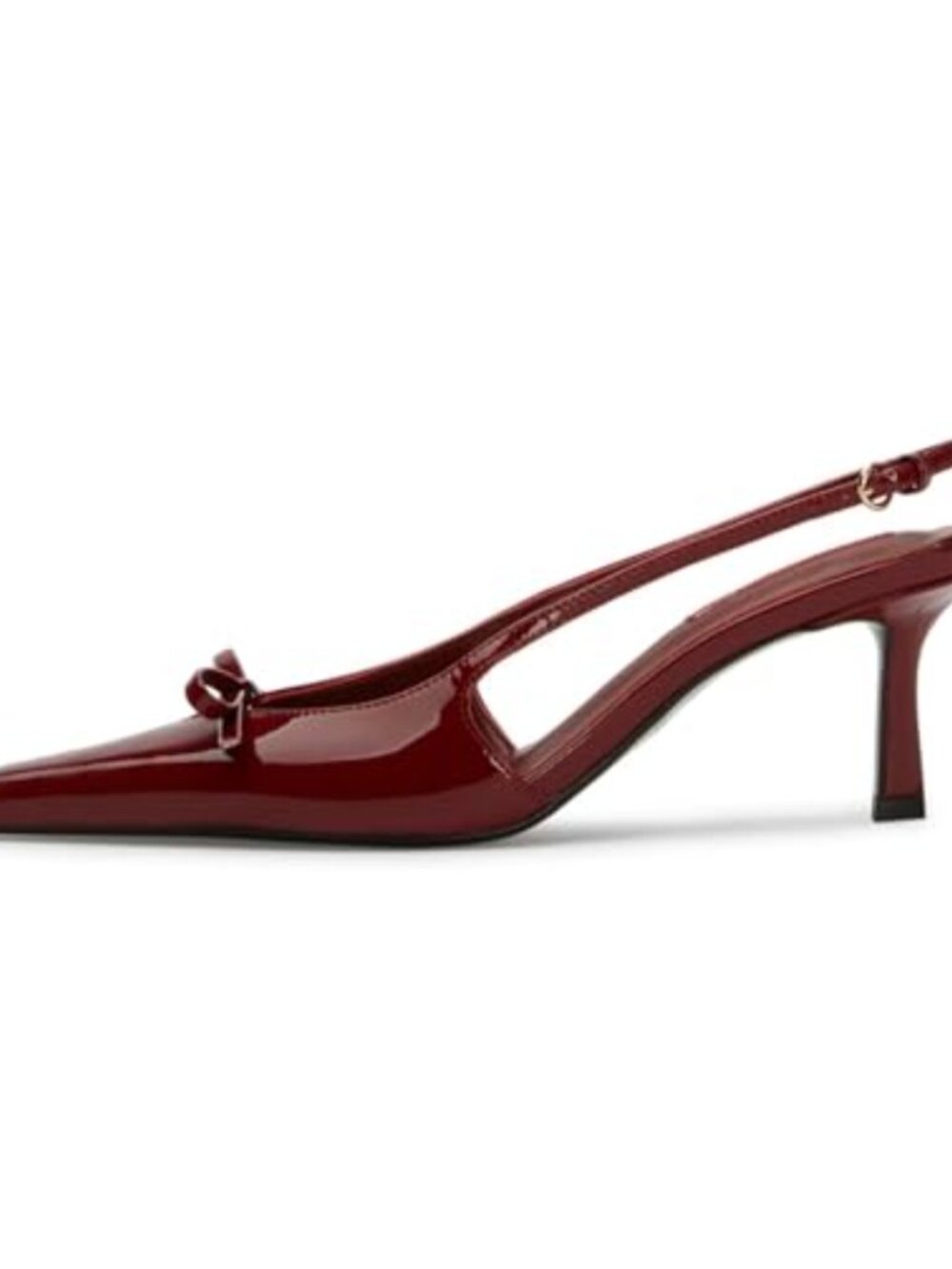 Kitten Heel Slingback Pumps Pointed Toe Bow Backless Heels